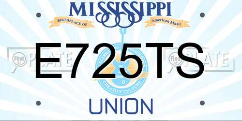 E725TS Mississippi License Plate