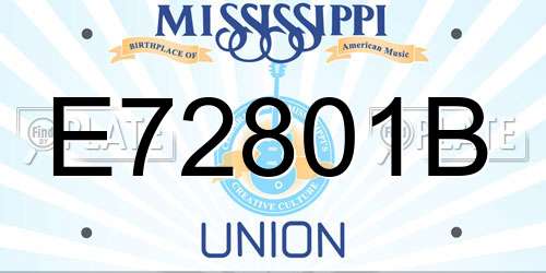 E72801B Mississippi License Plate