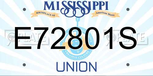 E72801S Mississippi License Plate