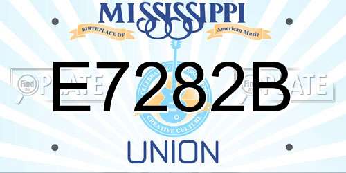 E7282B Mississippi License Plate