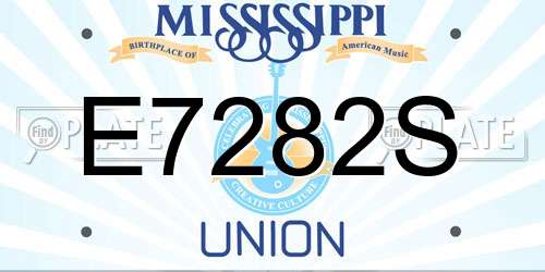 E7282S Mississippi License Plate