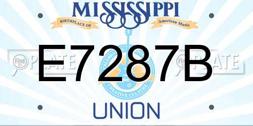 E7287B Mississippi License Plate