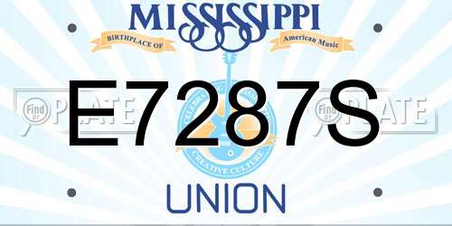 E7287S Mississippi License Plate