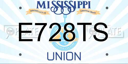 E728TS Mississippi License Plate