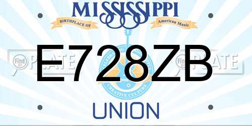 E728ZB Mississippi License Plate