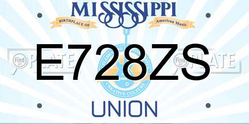 E728ZS Mississippi License Plate