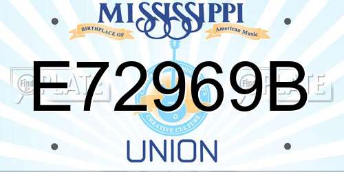 E72969B Mississippi License Plate