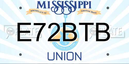 E72BTB Mississippi License Plate