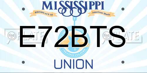 E72BTS Mississippi License Plate