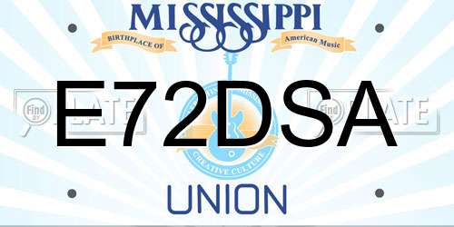 E72DSA Mississippi License Plate