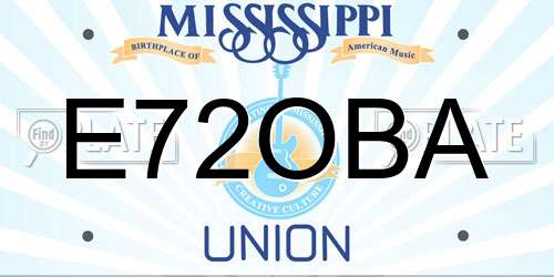 E72OBA Mississippi License Plate