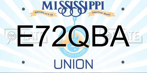 E72QBA Mississippi License Plate
