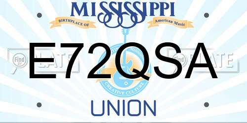 E72QSA Mississippi License Plate
