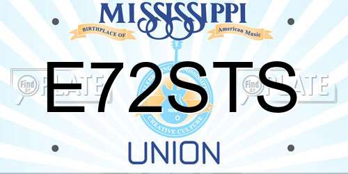 E72STS Mississippi License Plate