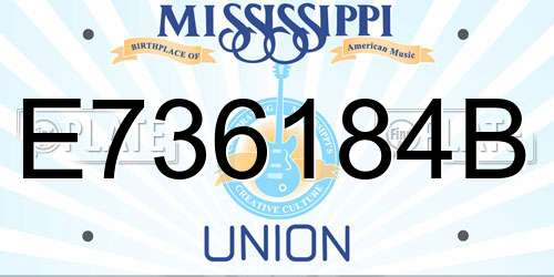 E736184B Mississippi License Plate