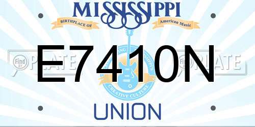 E7410N Mississippi License Plate