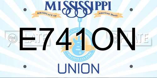 E741ON Mississippi License Plate