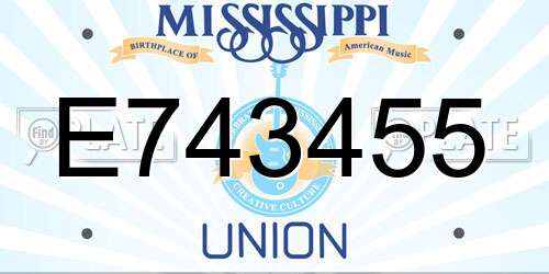 E743455 Mississippi License Plate