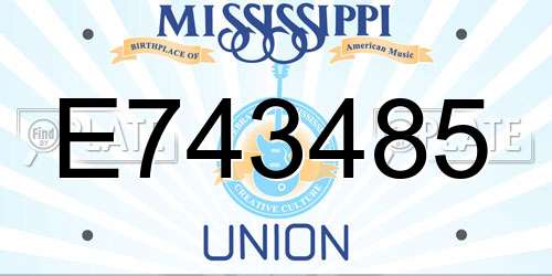 E743485 Mississippi License Plate