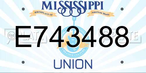E743488 Mississippi License Plate