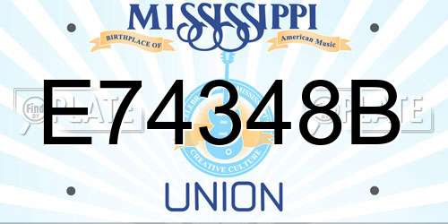 E74348B Mississippi License Plate