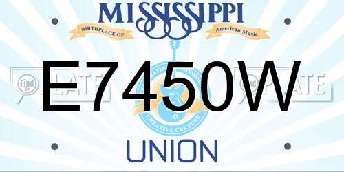 E7450W Mississippi License Plate