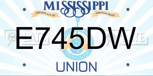 E745DW Mississippi License Plate