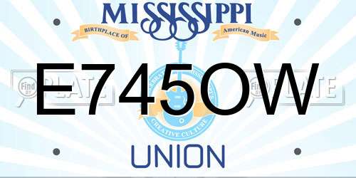 E745OW Mississippi License Plate