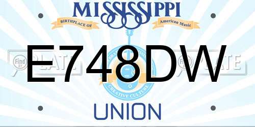 E748DW Mississippi License Plate