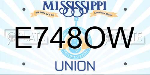 E748OW Mississippi License Plate