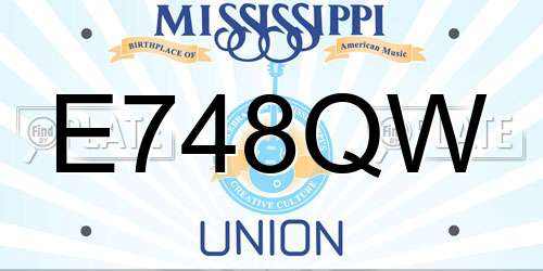 E748QW Mississippi License Plate