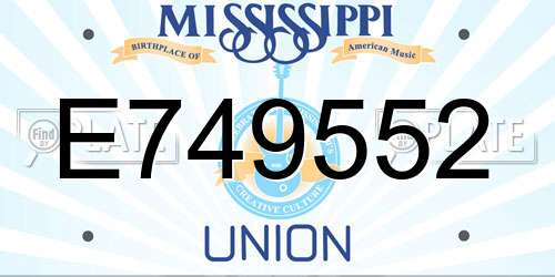 E749552 Mississippi License Plate