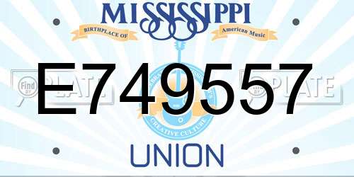 E749557 Mississippi License Plate
