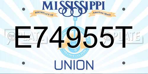 E74955T Mississippi License Plate