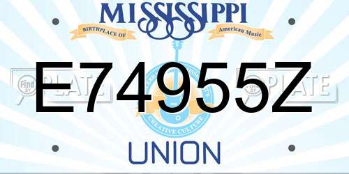 E74955Z Mississippi License Plate