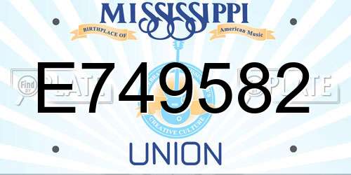 E749582 Mississippi License Plate