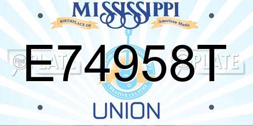 E74958T Mississippi License Plate