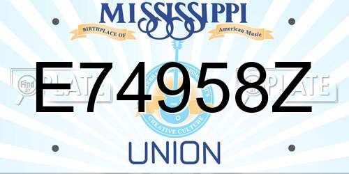 E74958Z Mississippi License Plate