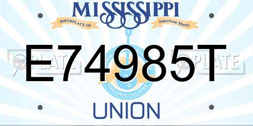 E74985T Mississippi License Plate