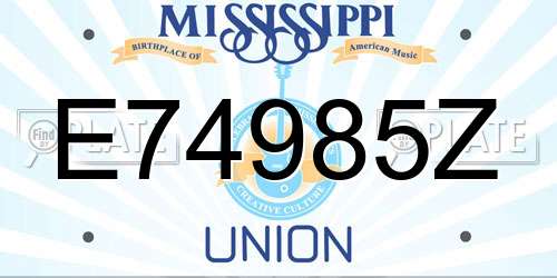 E74985Z Mississippi License Plate