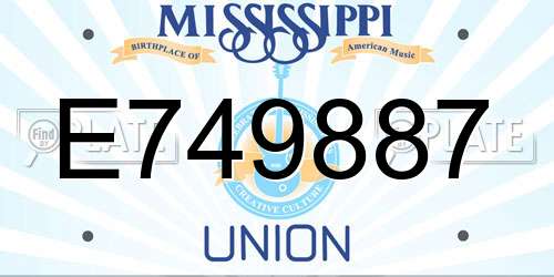 E749887 Mississippi License Plate