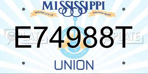 E74988T Mississippi License Plate