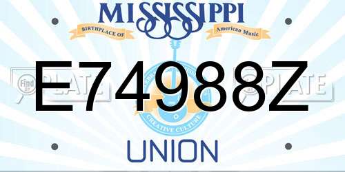 E74988Z Mississippi License Plate
