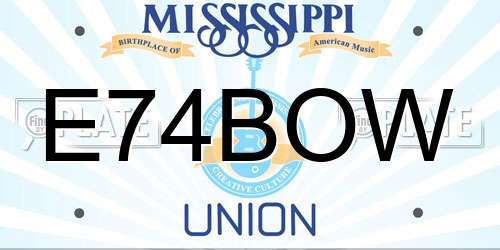 E74BOW Mississippi License Plate