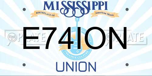 E74ION Mississippi License Plate