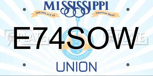 E74SOW Mississippi License Plate