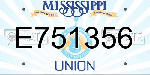 E751356 Mississippi License Plate