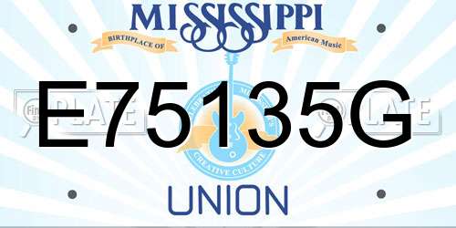 E75135G Mississippi License Plate