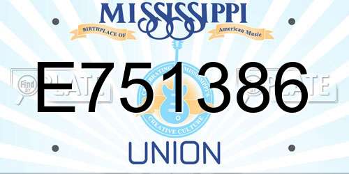 E751386 Mississippi License Plate