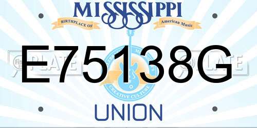 E75138G Mississippi License Plate